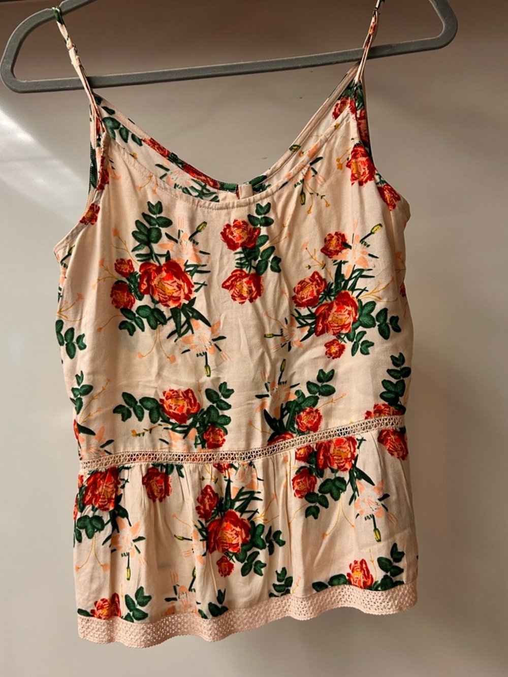ROXY Floral Print Boho Spaghetti Strap Sleeveless Camisole Tank Top Size Small - Picture 4 of 7